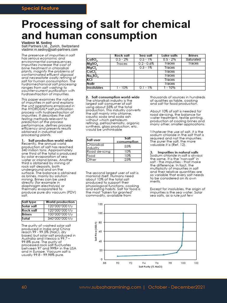 Chemical Purification of Crude Salt | PDF | Sodium Chloride | Salt