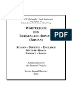 Wörterbuch Des Burgenland-Romani Roman - Deutsch - Englisch