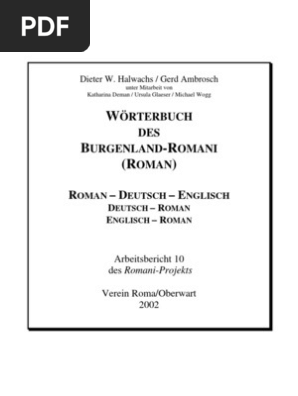 Worterbuch Des Burgenland Romani Roman Deutsch Englisch