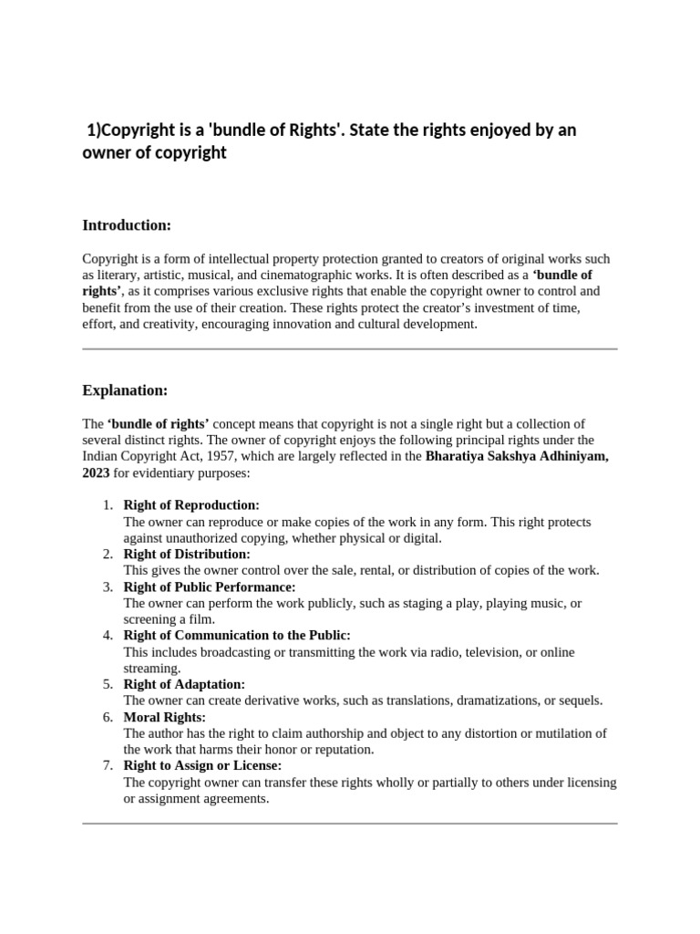 Intellectual Property Rights | PDF | Copyright | Fair Dealing