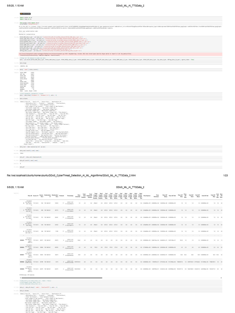 DDoS Attack Data Analysis in Python | PDF | Transmission Control ...