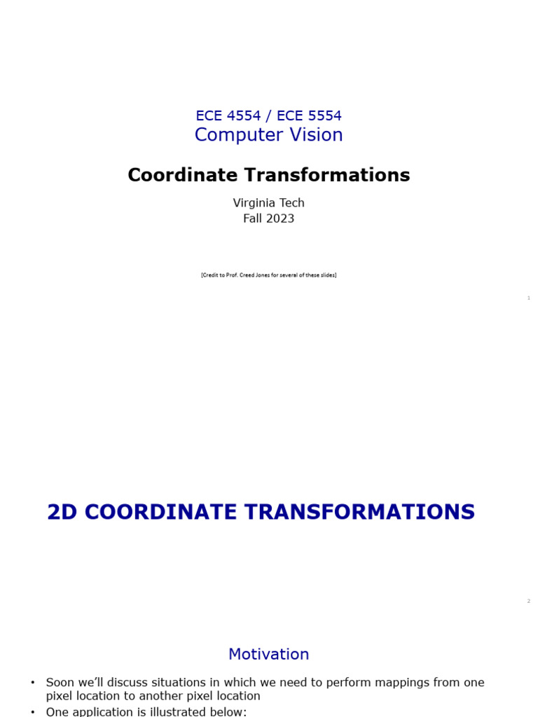 05 Coodinate-Transformations | PDF | 2 D Computer Graphics | Line ...