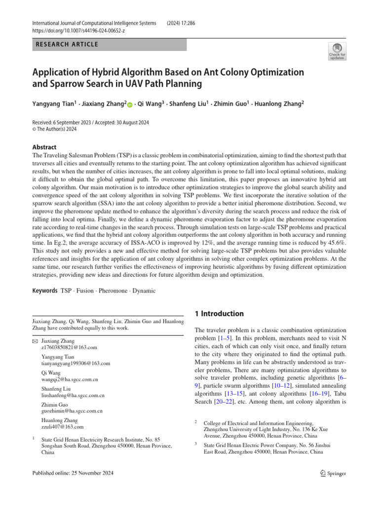 Hybrid Ant Colony Optimization for UAV Path Planning | PDF ...