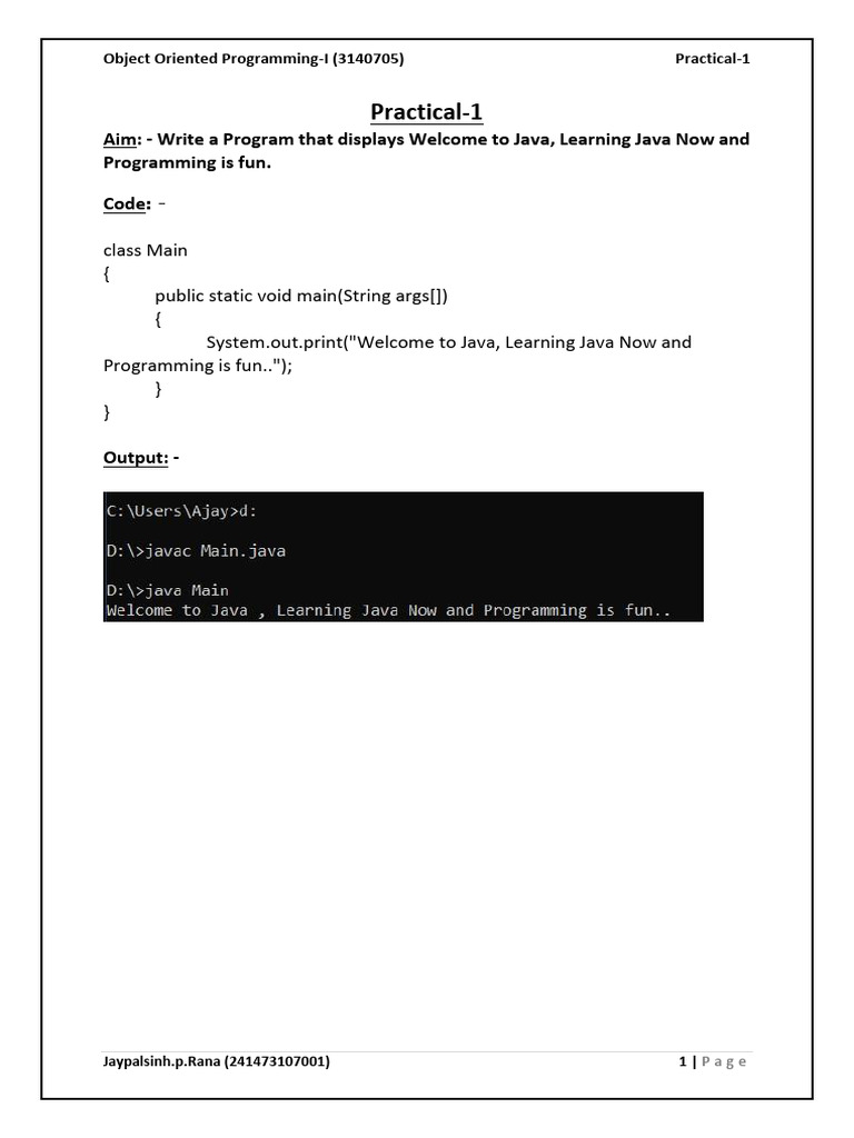 Java Programming Practical Exercises | PDF | Integer (Computer Science ...