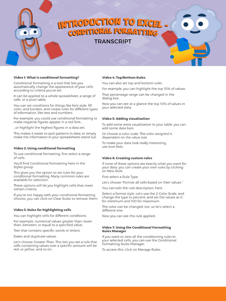 TLMS 00549 - Introduction To Excel - Conditional Formatting IT ...