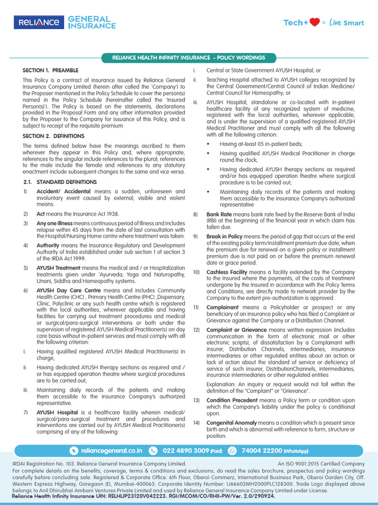Health Infinity PW Newtr | PDF | Hospital | Intensive Care Unit
