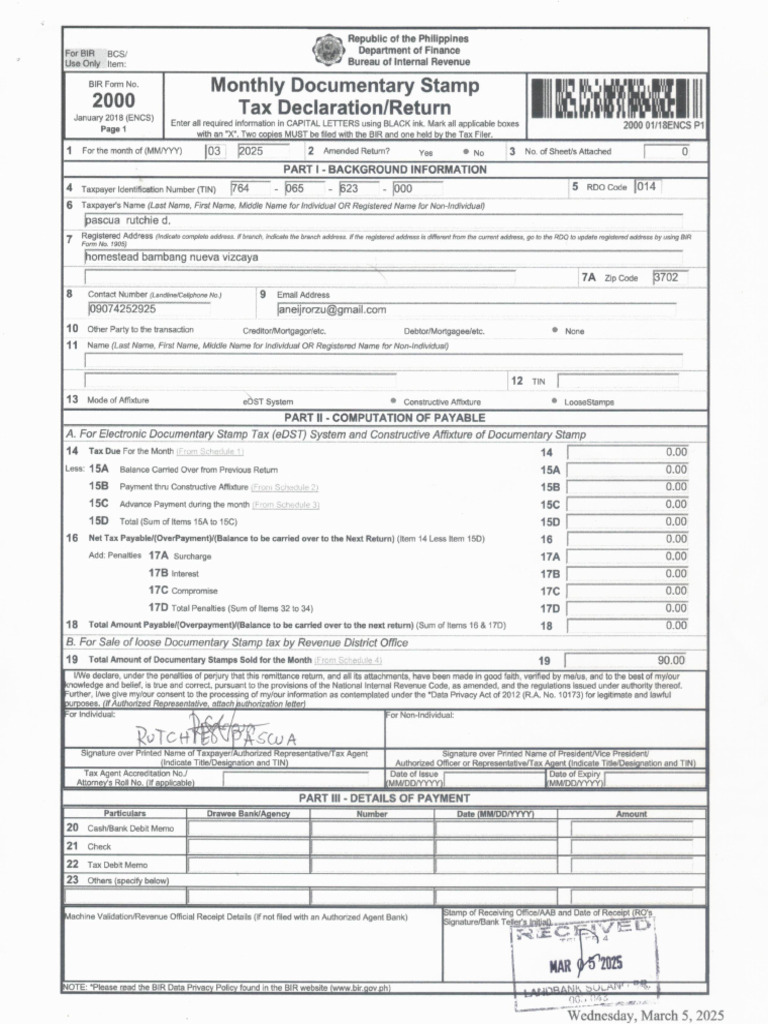 Tax Declaration | PDF