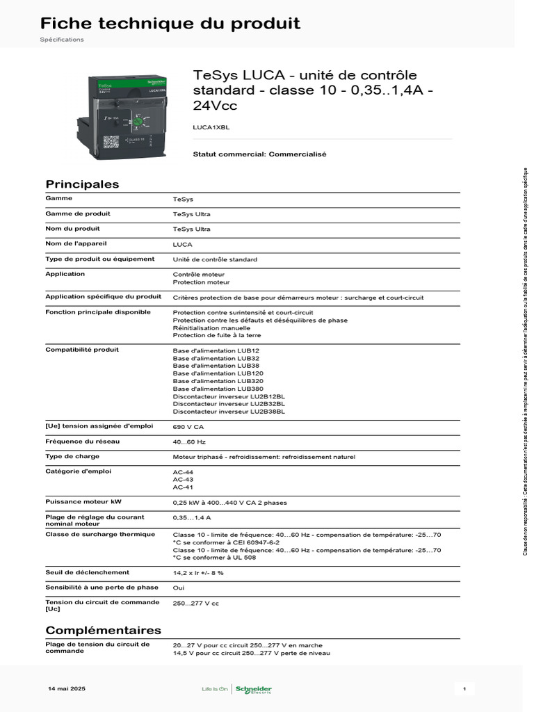 Unité de contrôle TeSys LUCA 1xBL | PDF | Plastique | Recyclage