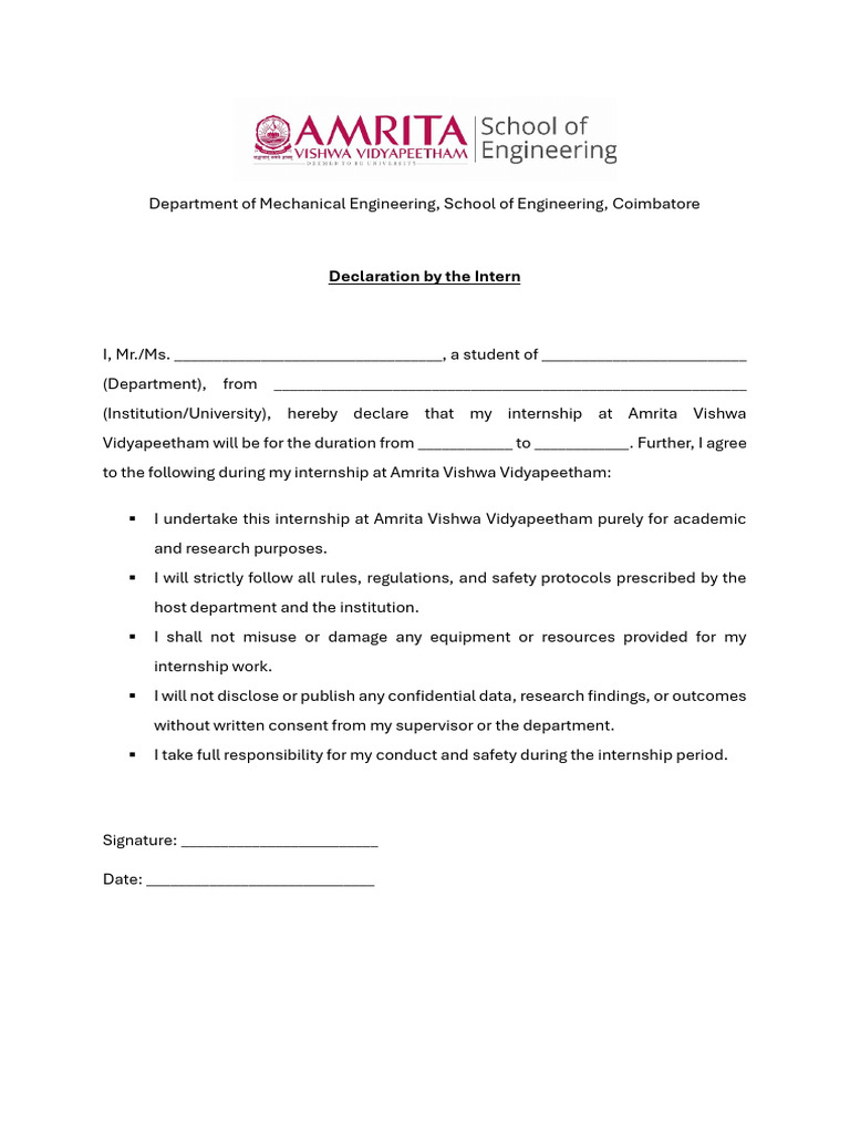 Undertaking Form | PDF