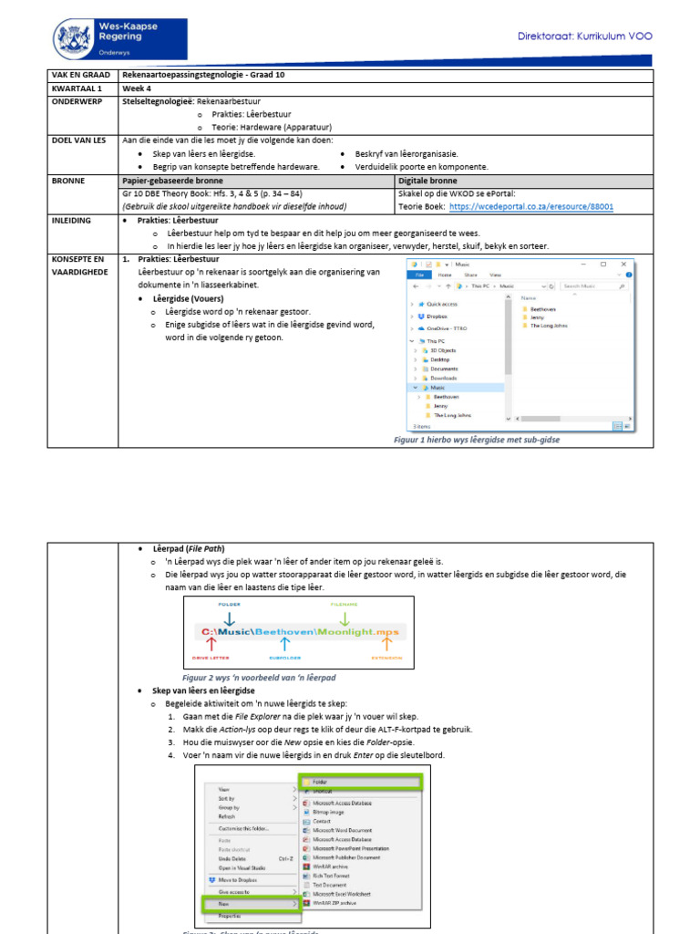 RTT Graad 10 K1 W4 | PDF