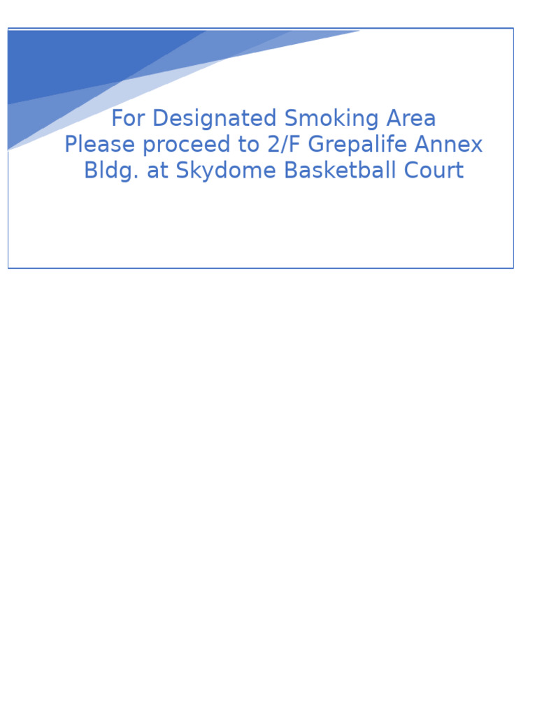 Designated Smoking | PDF