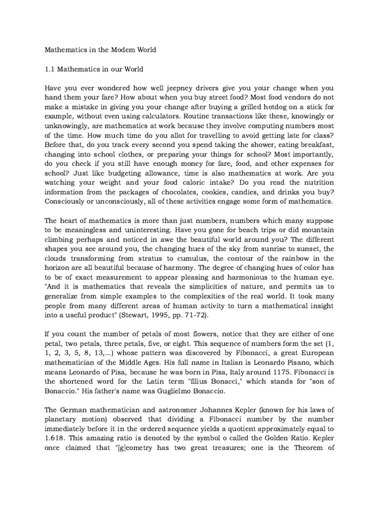 The Role of Mathematics in Daily Life | PDF | Mathematics | Ratio