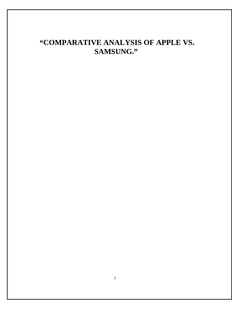Comparative Analysis of Apple vs. Samsung. | PDF | I Phone | Smartphone