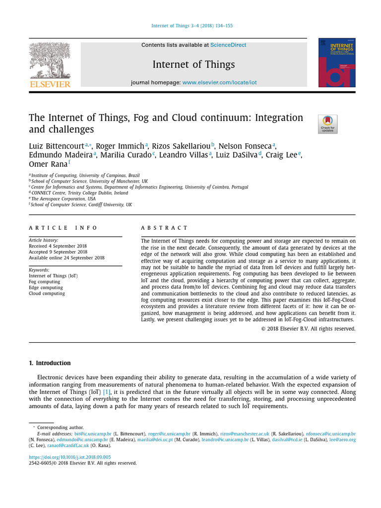 IoT, Fog, and Cloud Integration Challenges | PDF | Computer Network ...