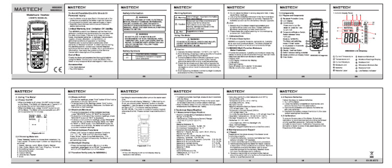 User-Manual-1 Moisture Meter Mastech MS6900 | PDF