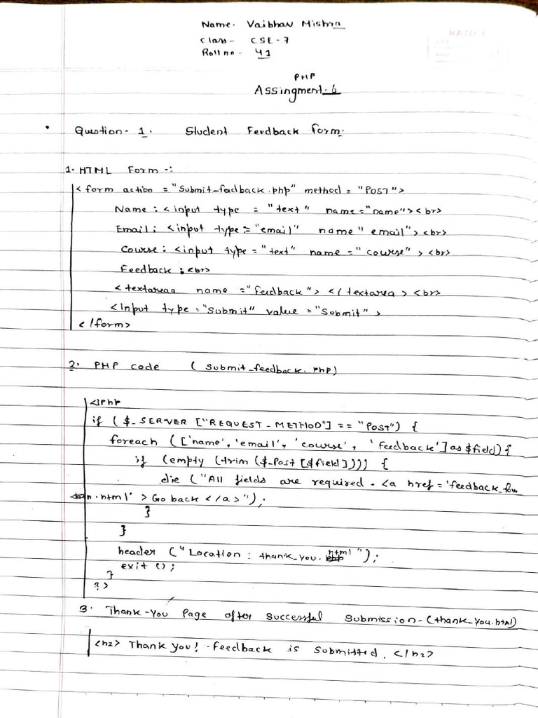 PHP Feedback Form Implementation | PDF | Computer Programming | Php