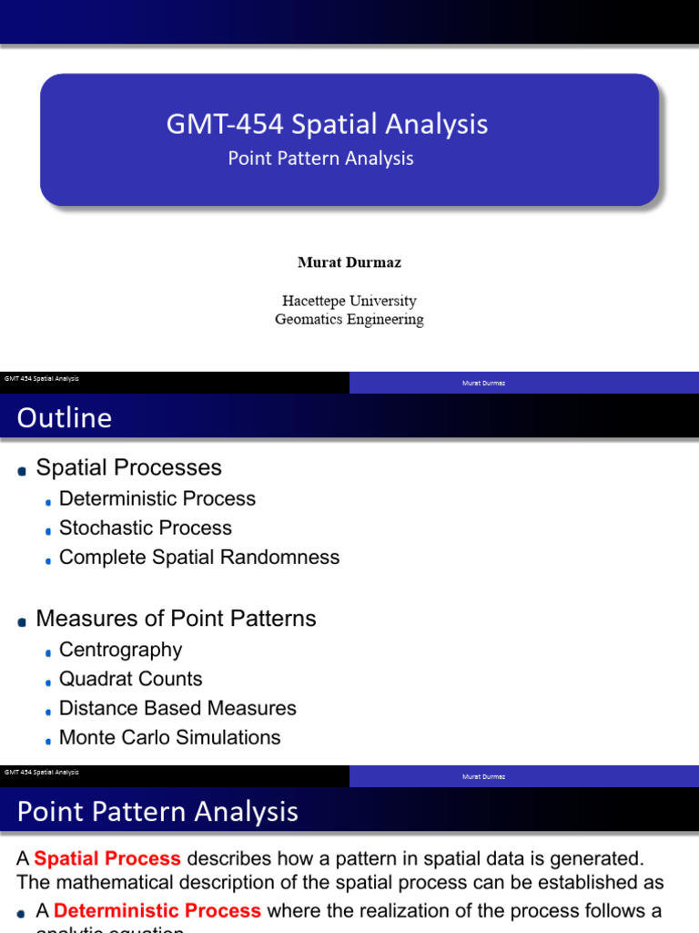 Point Pattern Analysis in Spatial Data | PDF | Spatial Analysis | Mean