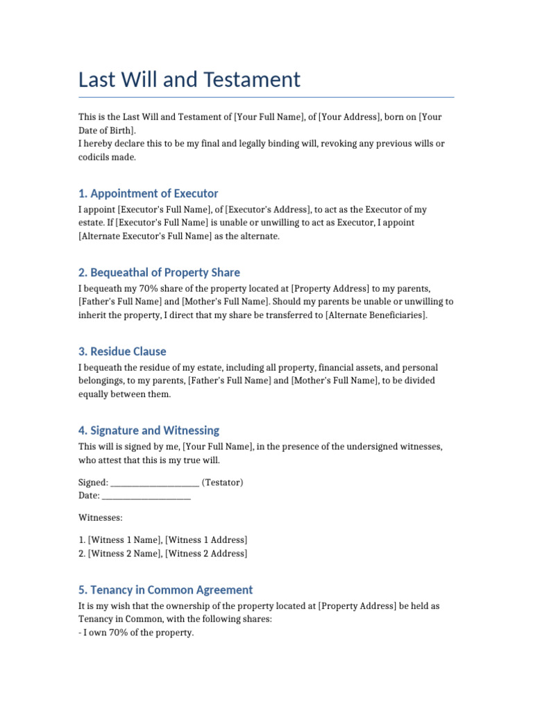 Last Will and Testament | PDF