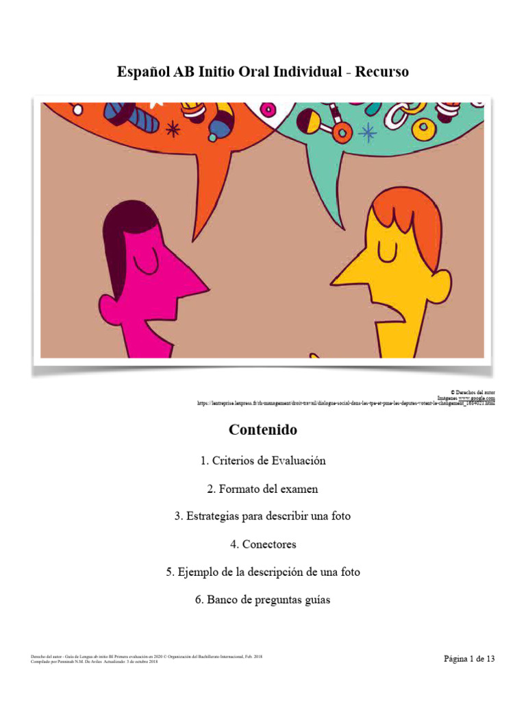 Guía para Examen Oral AB Initio | PDF | Comunicación | Cumpleaños