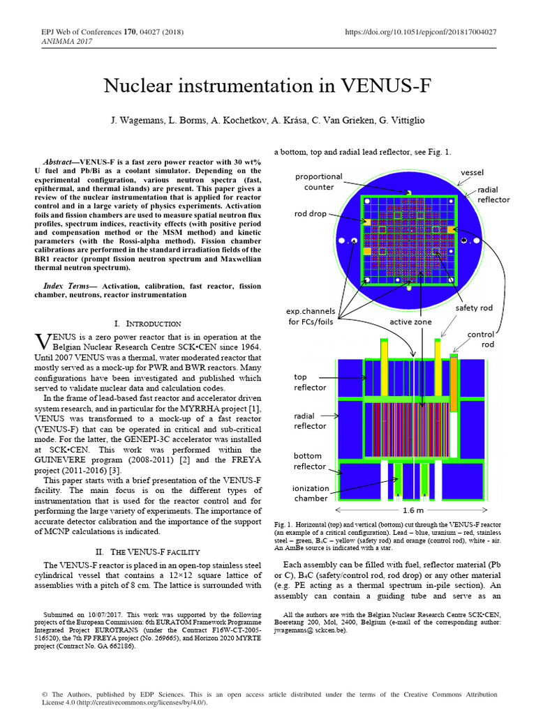 Nuclear Instrumentation in VENUS-F | PDF | Nuclear Fission | Nuclear ...