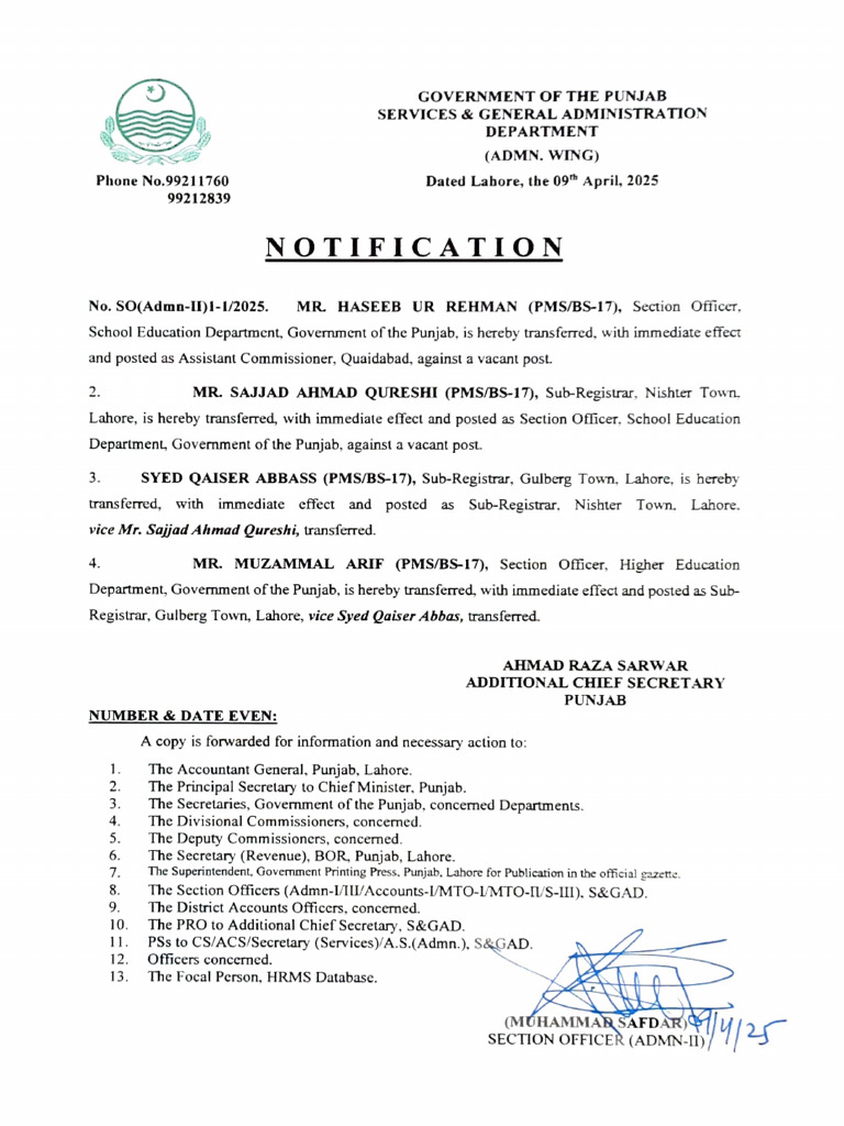 AC SRs Notification Dated 09.4.2025 | PDF | Government