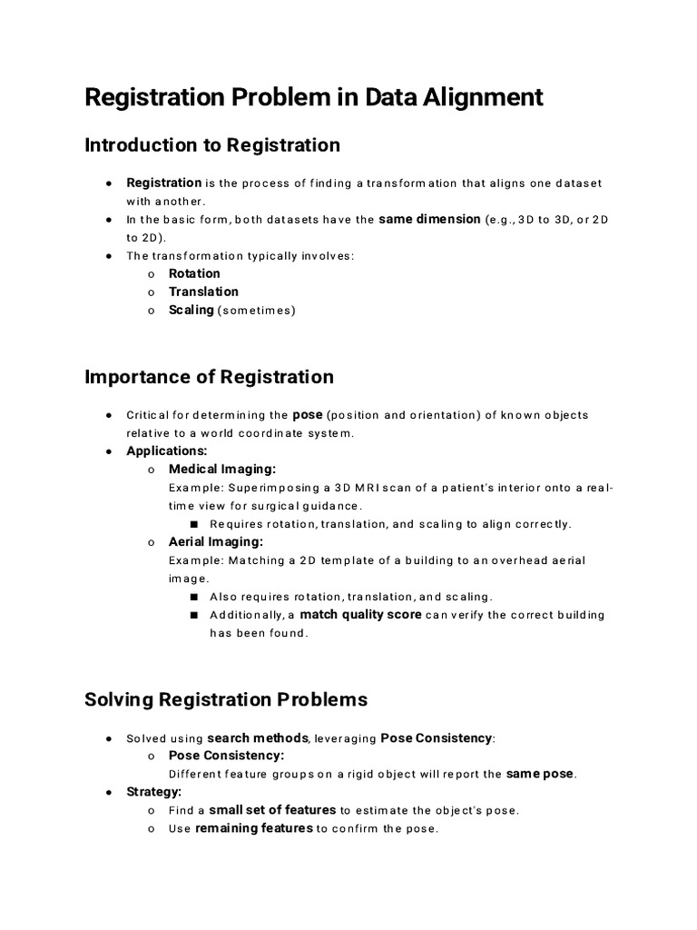 Introduction To Registration: Registration Problem in Data Alignment ...
