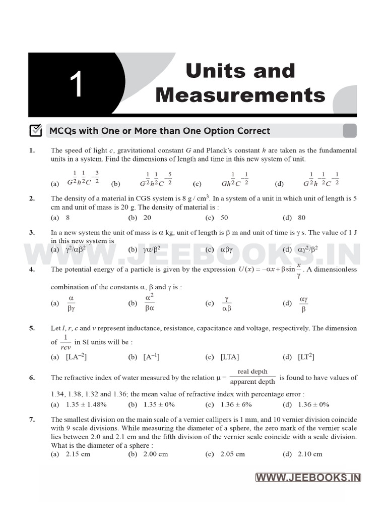 Units & Measurements | PDF