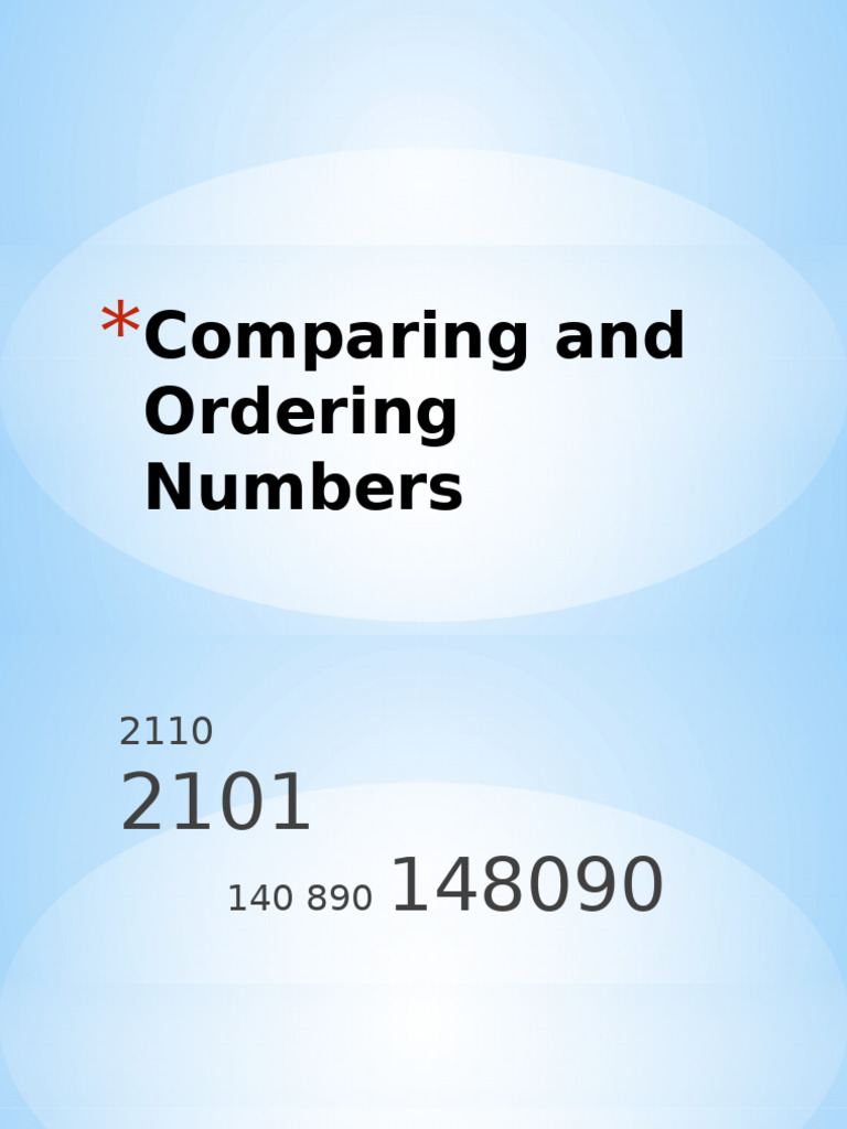 Comparing and Ordering Numbers Guide | PDF