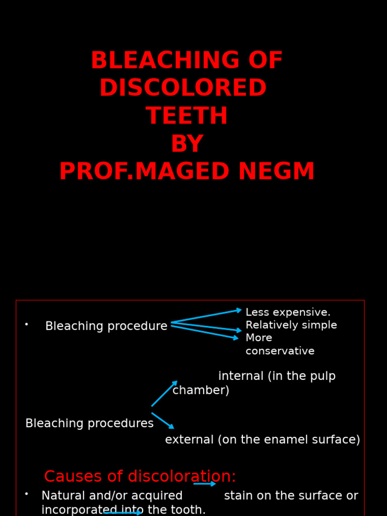 Bleaching of Discolored | PDF | Human Tooth | Hydrogen Peroxide