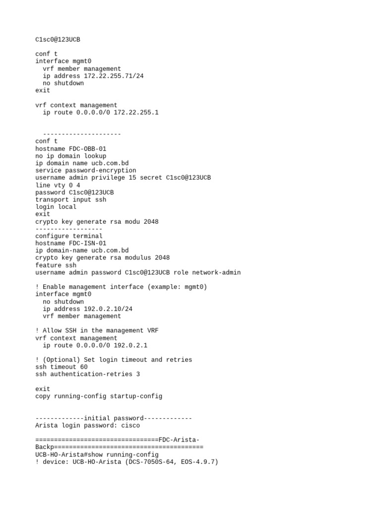 Arista Switch Configuration Guide | PDF | Command Line Interface ...