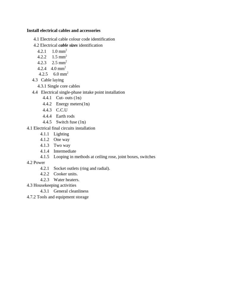Electrical Cable Installation Guide | PDF