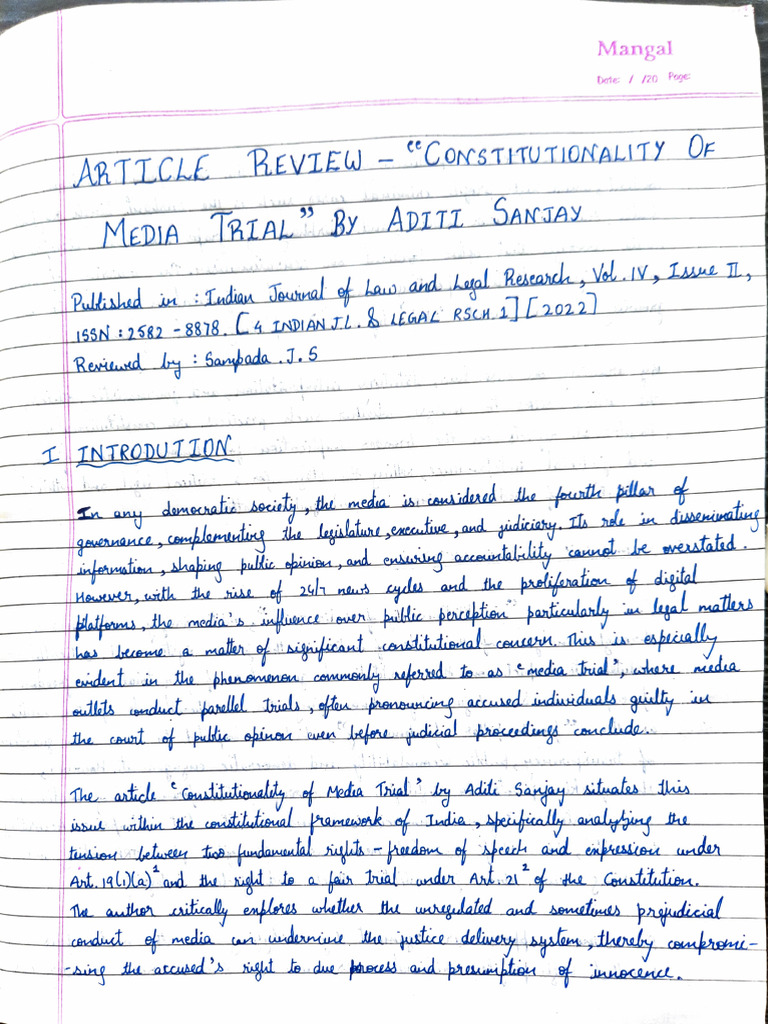 Media Law Article Review | PDF