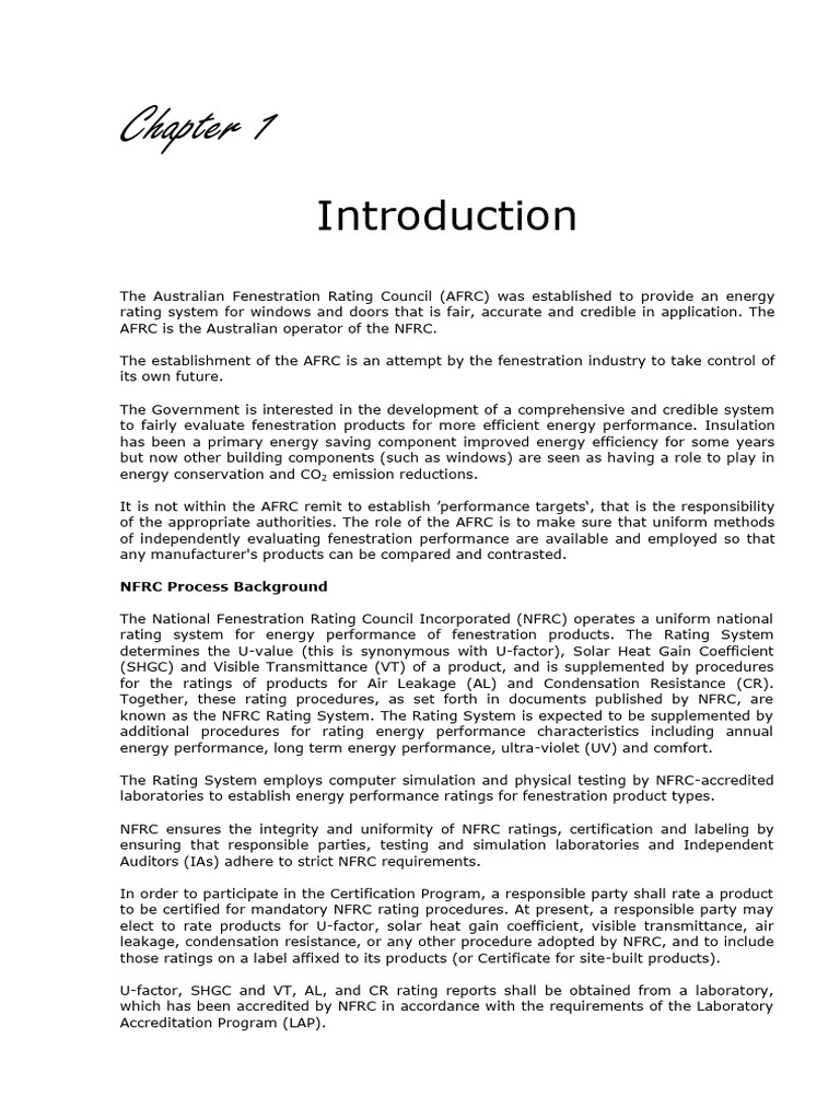Australian Fenestration Rating System Guide | PDF | Window | Door