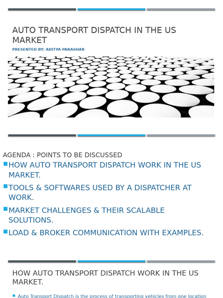 Auto Transport Dispatch Overview | PDF | Automation | Logistics