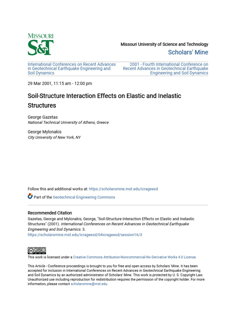 Soil-Structure Interaction Effects On Elastic and Inelastic Struc | PDF ...