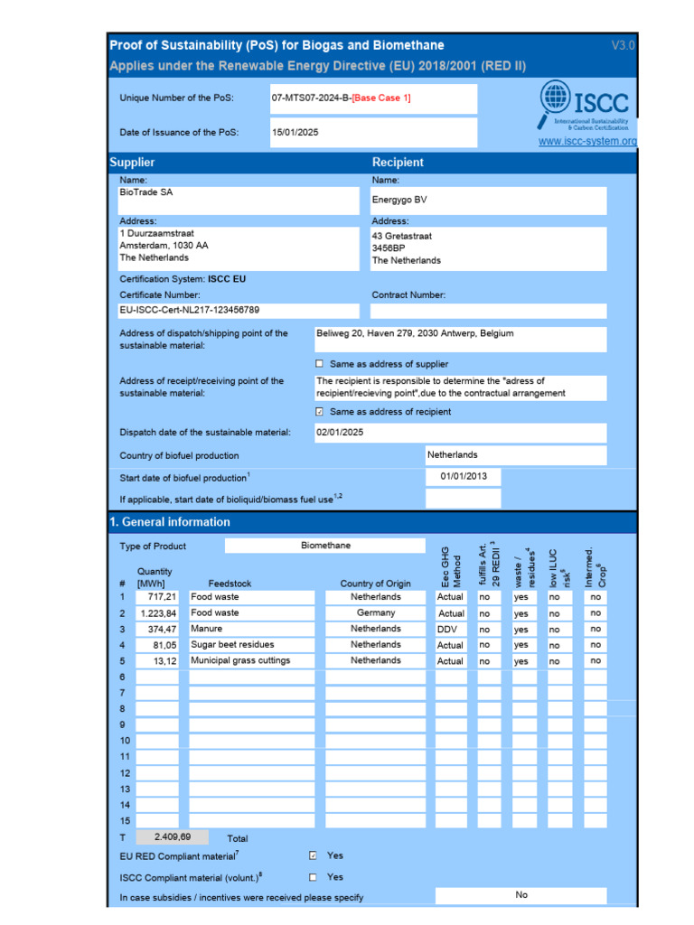 Biogas ISCC Base Case 1 | PDF | Biogas | Greenhouse Gas