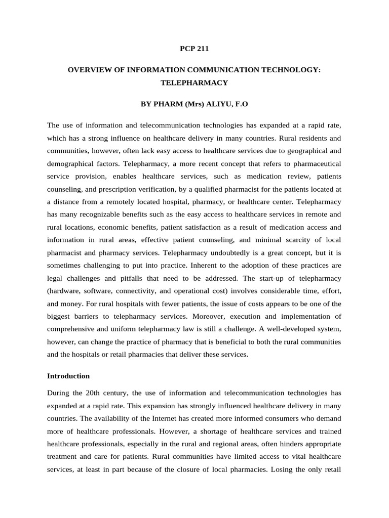 PCP 211 | PDF | Pharmacy | Health Care