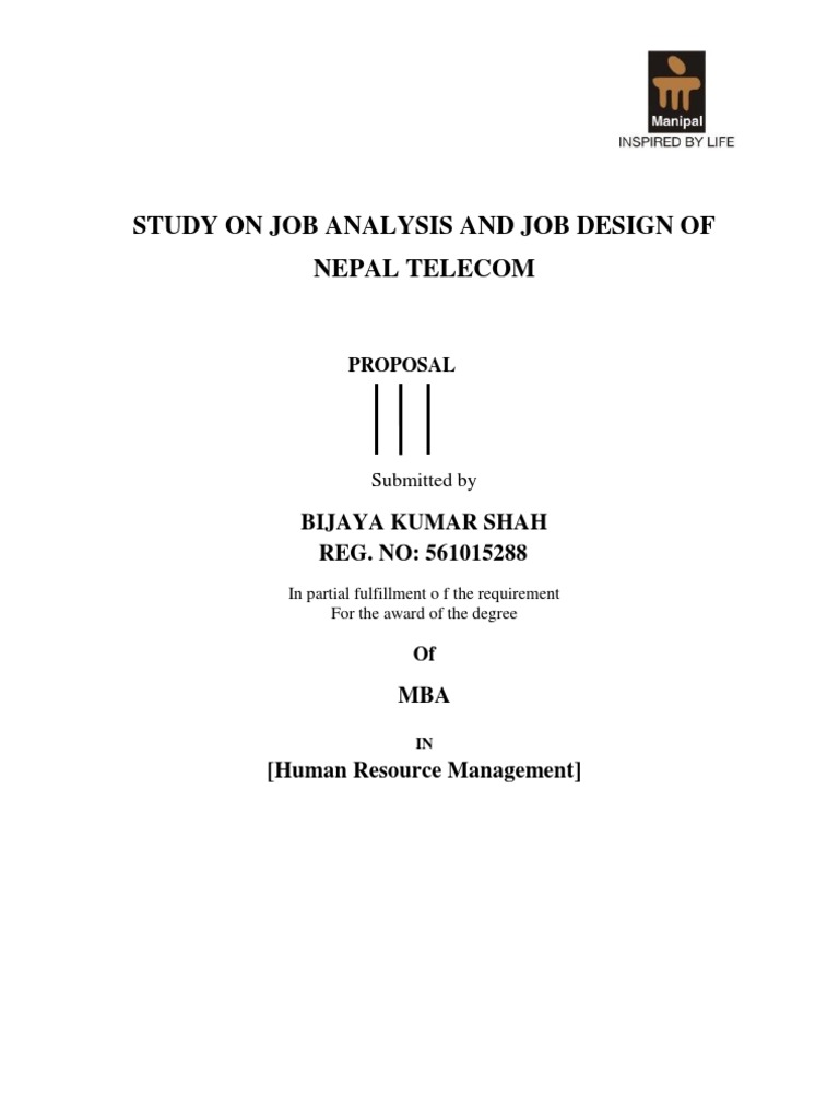 Proposal For Mba 4th Sem - Job Analysis and Design | PDF | Research ...