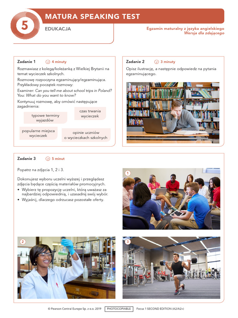 Focus1 2E Matura Speaking Unit 5 For Student | PDF