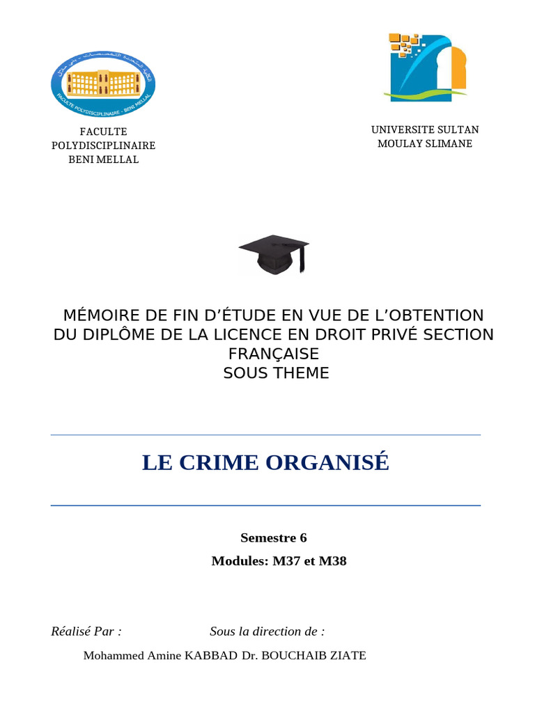 Analyse du crime organisé au Maroc | PDF | Crimes | Crime et violence