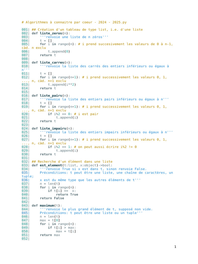Algorithmes À Connaitre Par Coeur | PDF | Programmation informatique ...