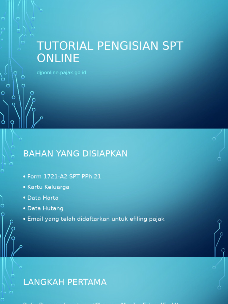 Tutorial Pengisian SPT Online | PDF