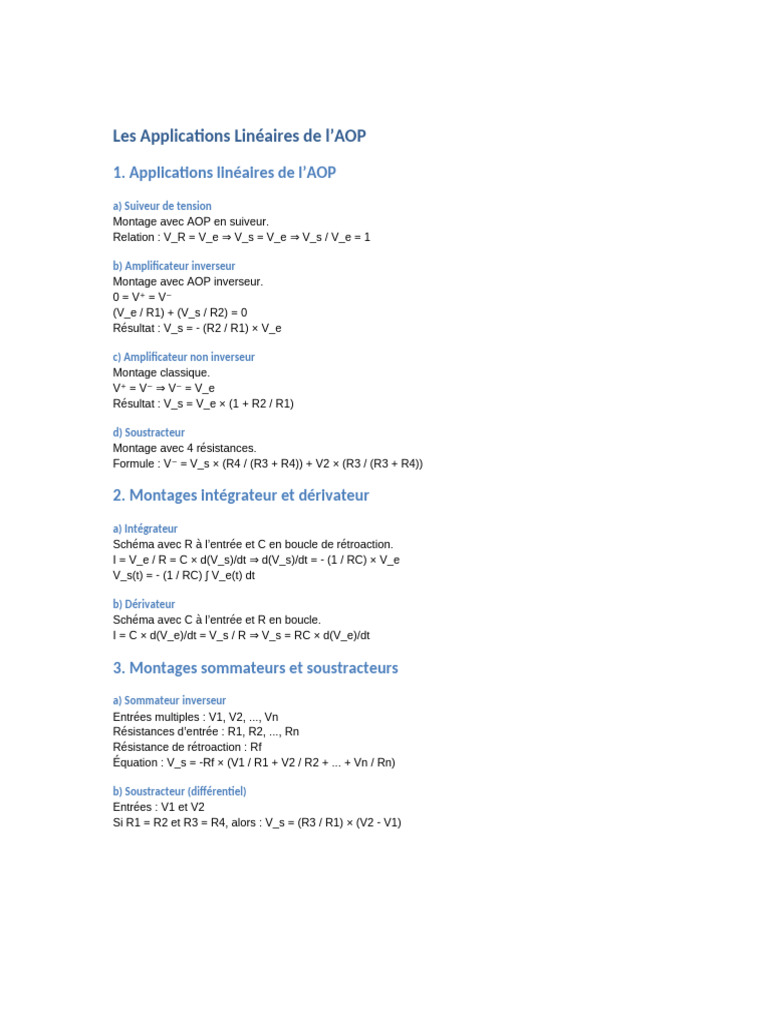 Applications Linéaires des AOP | PDF
