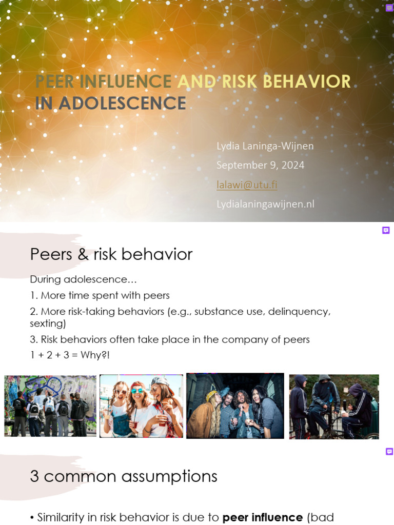 Peer Influence on Adolescent Risk Behavior | PDF | Adolescence ...