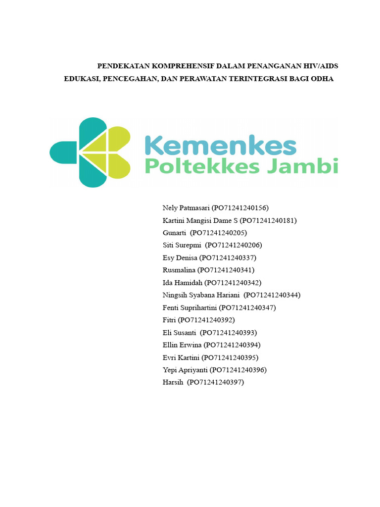 Penanganan Komprehensif HIV/AIDS ODHA | PDF