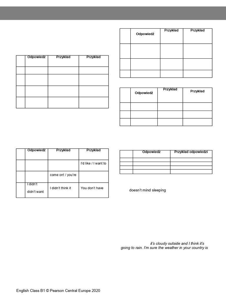 B1 English Class Unit 1-3 Answer Key | PDF | Cuisine | Foods