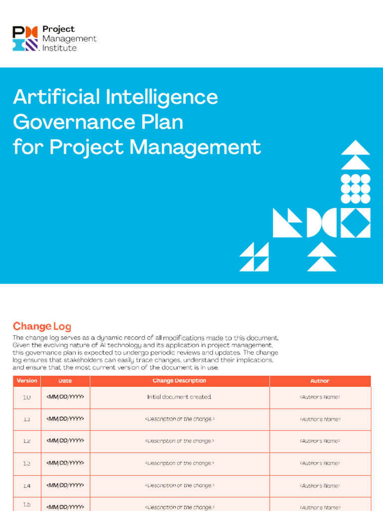 AI Governance Plan For Project Management | PDF