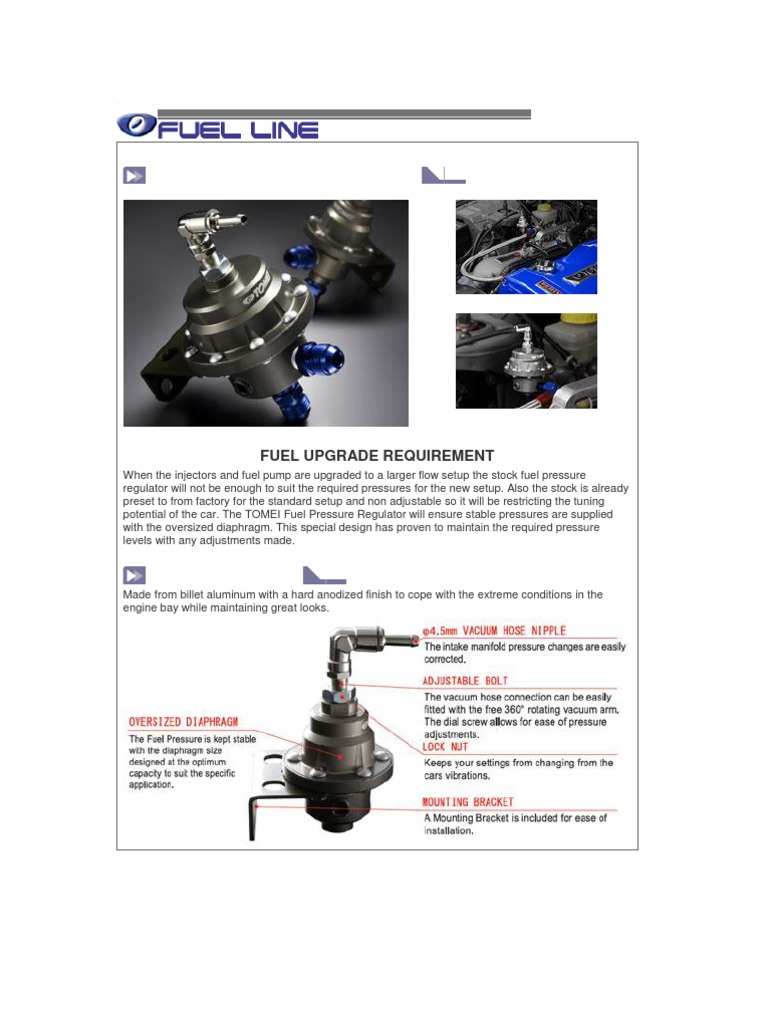 Adjustable Fuel Pressure Regulator | PDF | Turbocharger | Fuel Injection
