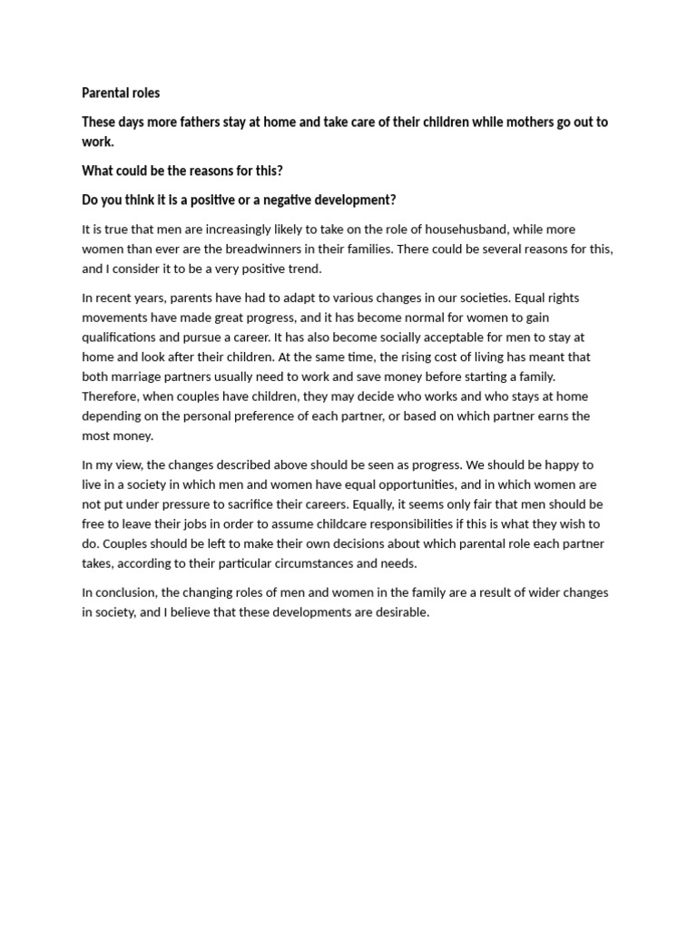 Parental roles | PDF
