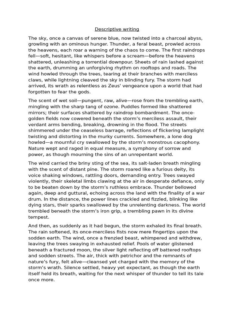 Rainstorm - Descriptive Writing | PDF | Earth Sciences